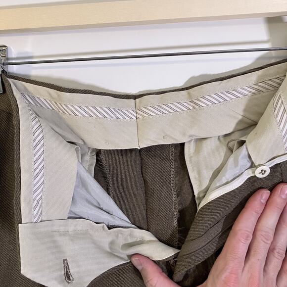 Joseph Abboud Pants Mens 33R Brown Wool American Soft Nordstrom Made USA Dress - Picture 9 of 16